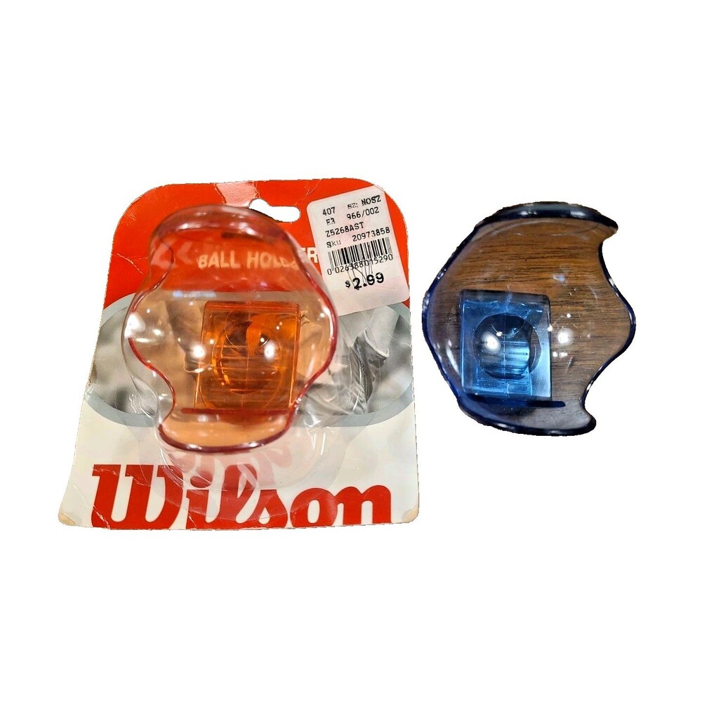 Vtg Wilson Tennis ball Dog toy holder for belt securely holds 1 ball Red & Blue